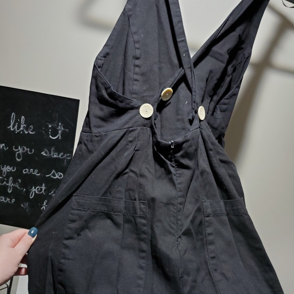Zara Black Jumpsuit Crisscross Back - Large - Picture 3 of 3